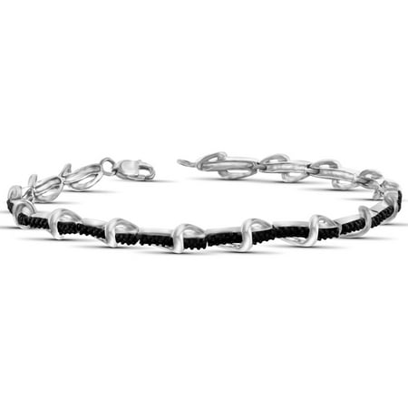 JewelersClub Black Diamond Accent Sterling Silver Fashion Bracelet, 7.25