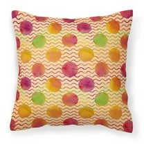 Carolines Treasures BB7514PW1818 Watercolor Rainbow Dots and Sqiggles Fabric Decorative Pillow  18H x18W multicolor