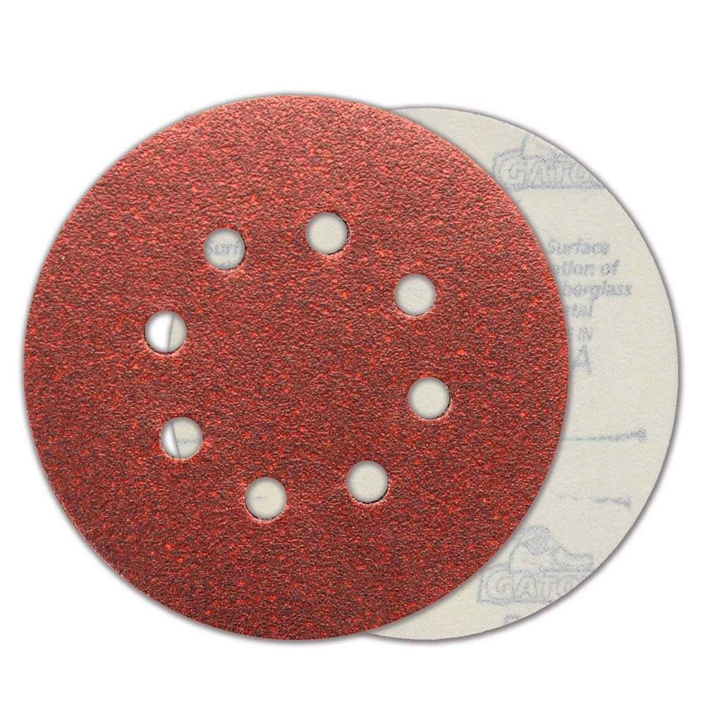 Gator 5Inch 8Hole Aluminum Oxide Hook and Loop Sanding Disc, 80Grit