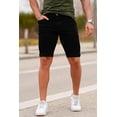 thumbnail image 3 of Pantalones cortos GINGTTO Black Jean para hombre Skinny Casual Denim 31, 3 of 6