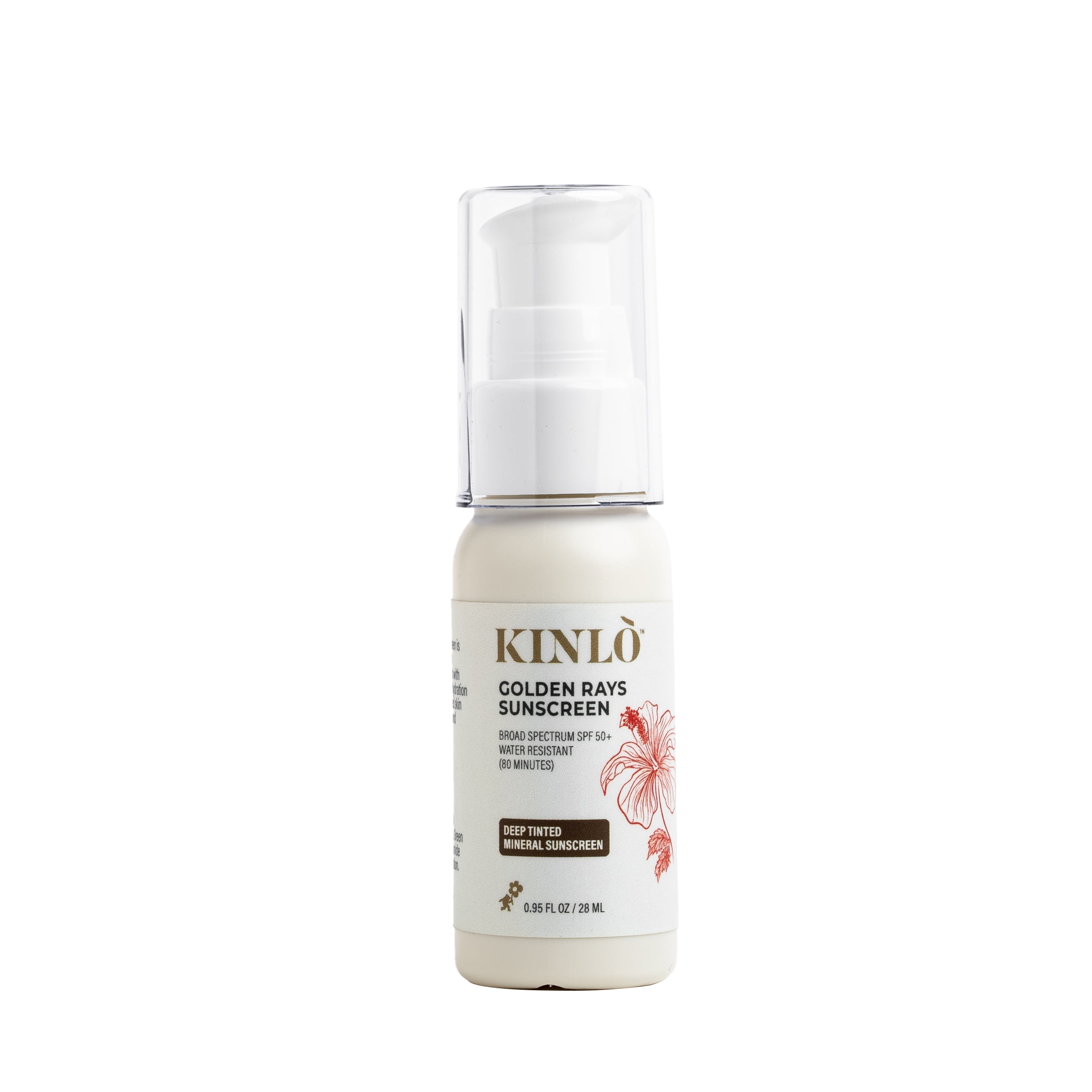 KINLO Golden Rays Tinted Sunscreen SPF 50, Active Mineral Sunscreen, Reef Safe, Water Resistant Up to 80 min, Shade Deep 0.95 fl oz