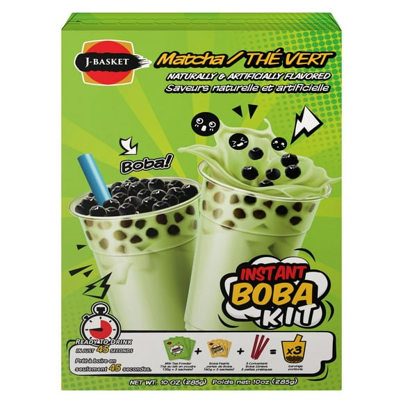 Instant Boba Kit Matcha Green Tea, 3 Portions