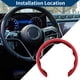 thumbnail image 3 of Funda para volante de cuero artificial PU ABS Protector de volante de automóvil Rojo 1Pc, 3 of 6