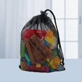 thumbnail image 4 of Drawstring Backpack Bag Bulk, Mesh Bags Drawstring, 15.76 x 13.79inch Multipurpose Storage Bag, Nylon Mesh Gym Bags for Organizing Balls, Sports Equipment, 4 of 8