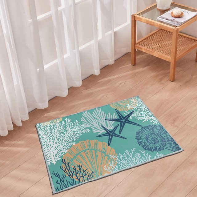 Alfombra Tritard Coastal, 60 x 90 cm, antideslizante, lavable a máquina