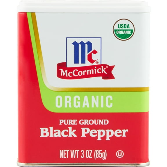 McCormick Ground Organic Black Pepper, 3.0 oz Can