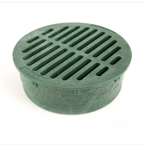 Premium USA Made 6" Inch GREEN Outdoor Round Flat Drain Grate Cover - Fits All 6" Inch Sewer & Drain Pipe / Fittings, Also Fits Triple Wall Pipe & Corrugated Landscape Pipe 6" (GREEN)