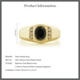 thumbnail image 6 of Gem Stone King Black Onyx White Created Sapphire 18K Yellow Gold Plated Silver Ring 1.66 Ct, 6 of 6