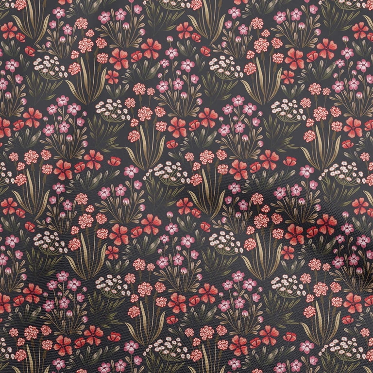 chiffon printed dress material oneOone Polyester Spandex Yellow Fabric Floral Fabric For Sewing Printed  Craft Fabric By The Yard 56 Inch Wide
