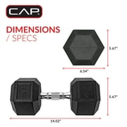 CAP Barbell, 45lb Rubber Hex Dumbbell, Single