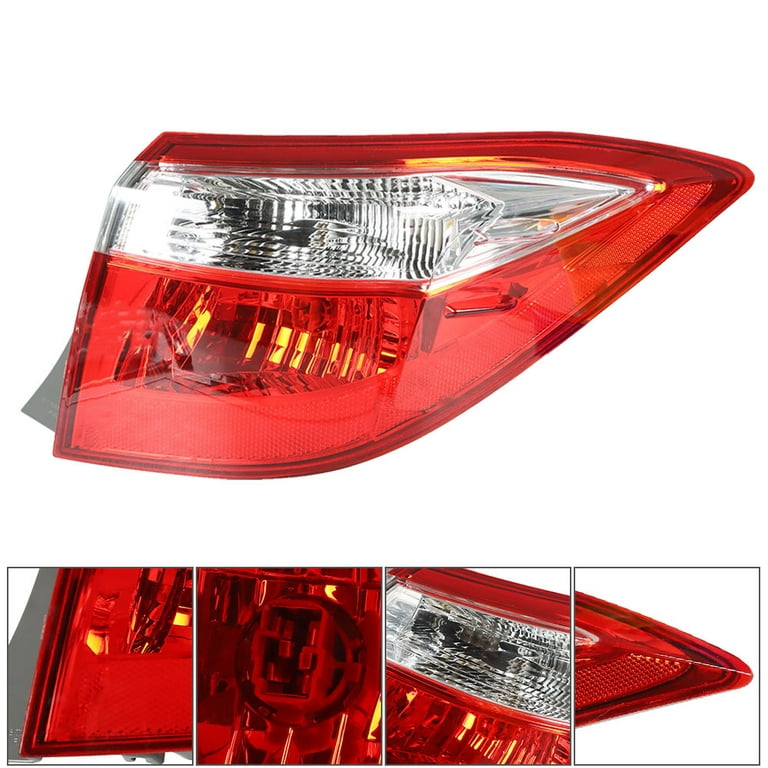 LABLT Red Clear Tail Light Lamp Outer Passenger Side Replacement for  2014-2016 Toyota Corolla