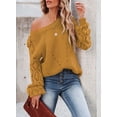 thumbnail image 3 of Chase Secret Knit Sweaters for Women Casual Long Sleeve Crew Neck Crochet Pullover Sweater Loose Lightweight Jumper Tops, 3 of 6