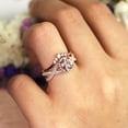thumbnail image 6 of JeenMata 1.15 Carat Round Cut Created Morganite and Moissanite Vintage Crown Wedding Ring Set in Rose Gold, 6 of 9