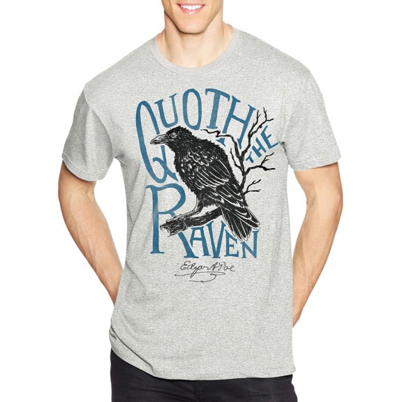 Hanes Men's Edgar Allen Poe Quoth The Raven Short Sleeve Graphic T-shirt