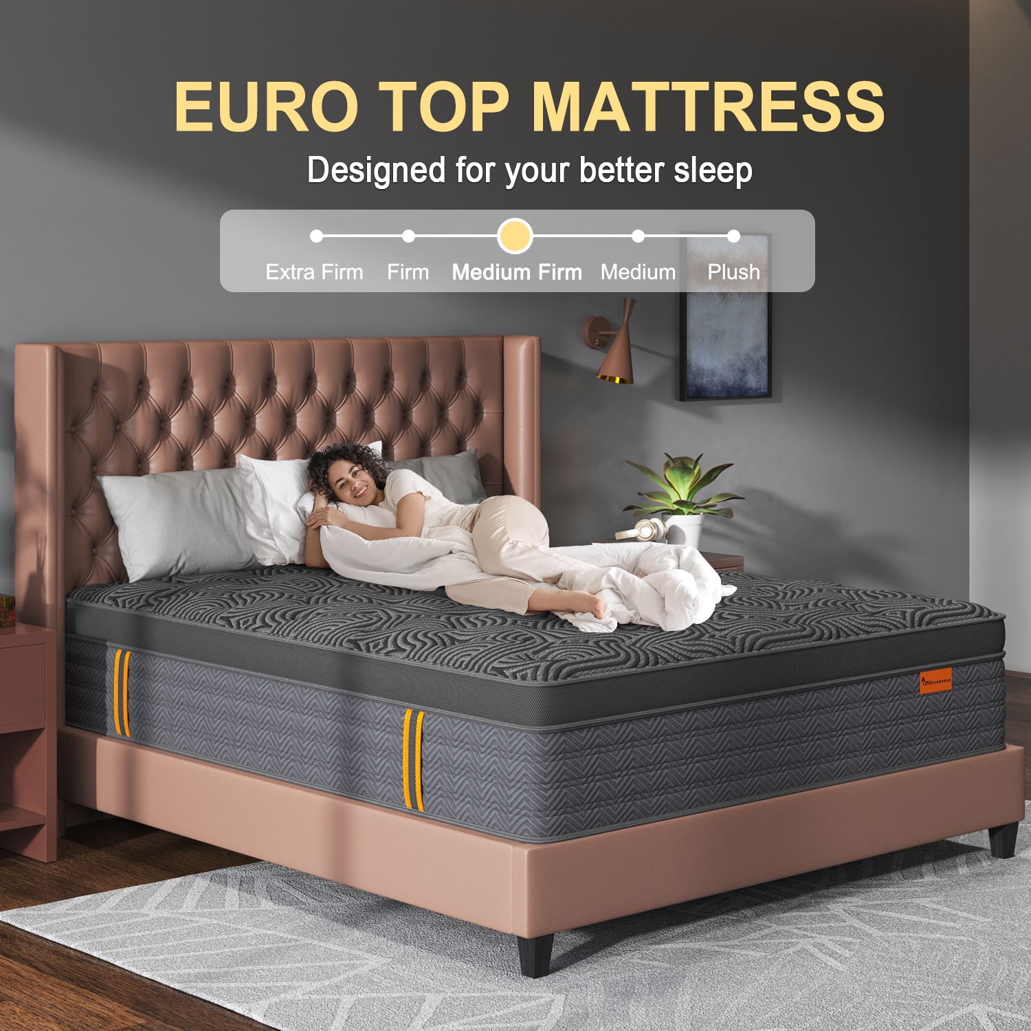Viscountess Twin Mattress 14inch Gel Memory Foam Hybrid Mattress in a Box Innnerspring Medium Firm Comfort