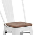 thumbnail image 6 of Flash Furniture 24" High White Metal Counter Height Stool with Back and Wood Seat, 6 of 11