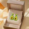 thumbnail image 6 of DESIGNICE Summer Earrings,Avocado Earrings for Women,Glass Rice Beads Studs Earrings for Women,Womens Earrings for Outdoor Travel、Vacation,Style4, 6 of 7
