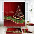 thumbnail image 2 of Youkk Polyester Rustproof Eyelets Bath Curtain Secure And Stable Installation For Shower Christmas A 3-piece, 2 of 6