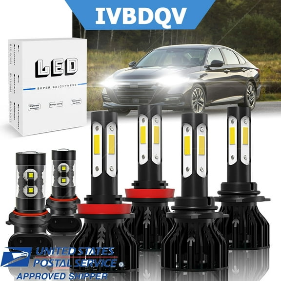 IVBDQV For Nissan Titan 2017-2019 LED Headlights Bulb High   Low   Fog Lights Bulbs 6000K White Pack of 6