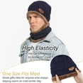 thumbnail image 5 of FZ FANTASTIC ZONE Men Women Winter Beanie Hat Scarf Set Warm Knit Hat Thick Fleece Lined Winter Cap Neck Warmer,Blue, 5 of 6
