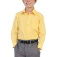 thumbnail image 2 of Boy's Classic Fit Long Sleeve Casual Button Down Toddler Kids Dress Shirt (Yellow, 14), 2 of 3