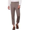 thumbnail image 1 of INSPIRE CHIC Plaid Pants for Men's Flat Front Contrasting Colors Irregular Pattern Trousers 28 Brown, 1 of 5