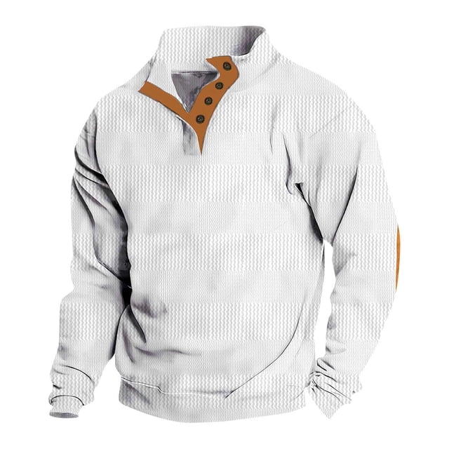 Sudadera sin capucha para hombre, informal, de color liso, con tejido sin capucha, para mantener el calor, con capucha, de manga larga, de poliéster