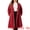 Burgundy, variant on DARING DIVA Women's Plus Size Notch Lapel Double Breasted A Line Coat 1X Camel