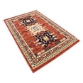 thumbnail image 3 of Unique Loom Taftan Collection Geometric Tribal Area Rug, 4 x 6 Feet, Terracotta/Ivory, 3 of 5