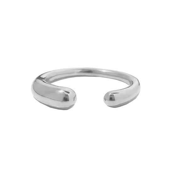 PAMTIER Open Stackable Chunky Rings for Women Stainless Steel Trendy Statement Adjustable Finger Thumb Ring Minimalist Elegance Jewelry Silver