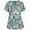 Green, variant on OAVQHLG3B Tops for Women Casual Summer Short Sleeve V-neck Tops Uniform Printed Pockets Blouse Nursing