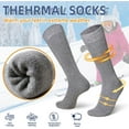 thumbnail image 3 of Women's Knee High Wool Socks Winter Thick Thermal Soft Comfy Over Knee Long High Socks 2 Pairs, 3 of 6
