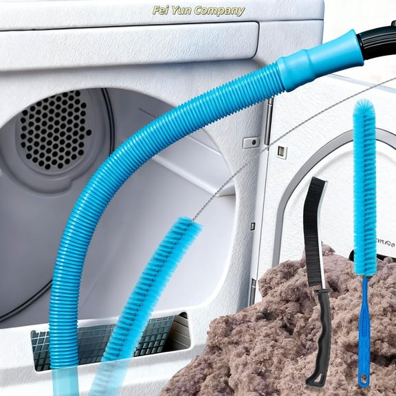 Dryer Vent Cleaner Kit – Flexible Brush & Universal Vacuum Attachment for Lint Removal, Dryer Duct and Vent Cleaning Tool for Dryer, Washer, Car Vents & Air Ducts