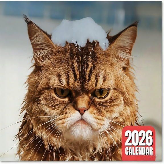 Peed Off Angry Cats Wall Calendar 2026 - Funny Cat Memes, Gifts for Cat Lovers, Monthly Hanging Format, Includes Hilarious Cat-Themed Humor, Ideal for Home or Office Decoration