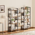 thumbnail image 2 of Amadwell 4 Tier Industrial Bookcase, Large Shelf Bookshelf, 11 Units Storage for Living Room, Brown, 2 of 9