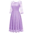 thumbnail image 3 of Dressystar Women Lace Wedding Bridesmaid Dress Female Knee-Length Formal Party Dress, 3 of 6
