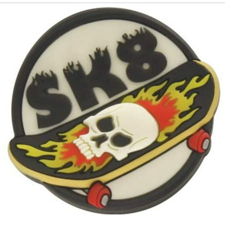 Jibbitz Boy Gitd Flaming Skull SK8 Strap Charms One Size RXS US