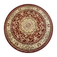 thumbnail image 2 of Merrick Lane Traditional Maidon 4' x 4' Persian Style Floral Medallion Motif Octagon Olefin Area Rug with Jute Backing in Burgundy, 2 of 7