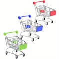 thumbnail image 2 of CNKOO 4 Pcs Mini Chariot de Courses Chariot de Courses Coloré Mini Chariot à Main Mode Mini Ulitily Trolley Rangement de Bureau ZZZ, 2 of 5