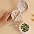 thumbnail image 5 of Yiaed Lemon Fruits Flowers Leaves Print Travel Jewelry Case Bridesmaid Gift Boxes Jewelry Travel Organizer Small Round Jewelry Box Mini Storage-Pink, 5 of 7
