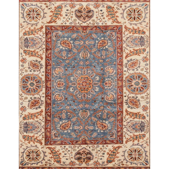 Ahgly Company Indoor Rectangle Abstract Burly Brown Oriental Area Rugs, 5' x 8'