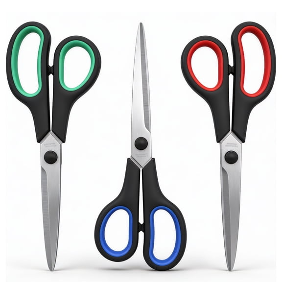Scissors Set, 3 Pack Heavy Duty Stainless Scissors, Sewing Supplies Scissors with  Sharp Blades and Comfort Grip Handles, Suitable for School, Office and Family Daily Use