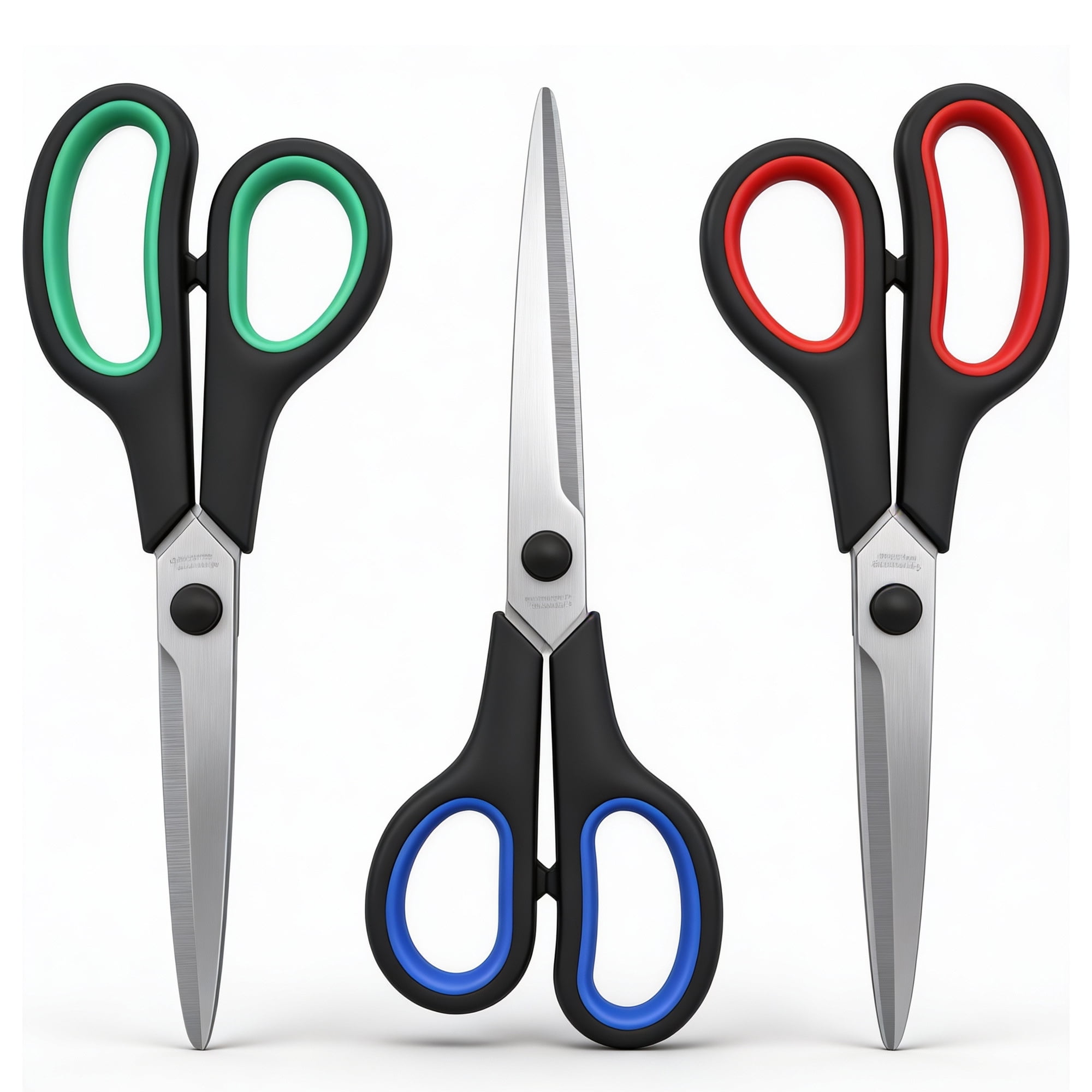 GARITIN Scissors Set  3 Pack Heavy Duty Stainless Scissors  Sewing Supplies Scissors with Sharp Blades and Comfort Grip Handles  Suitable for School  Office and Family Daily Use