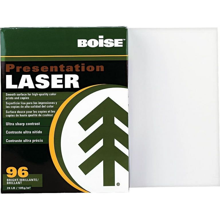 BOISE POLARIS Premium Laser Paper, 8.5 x 11 Letter, 98 Bright White, 24  lb., 8 Ream Carton (4,000 Sheets)