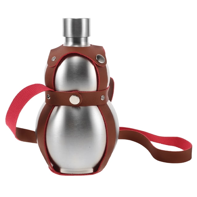 Bouteille d'Eau en Forme de Wu Lou Flacon en Acier Inoxydable Bouteille de Vin Portable Flacons à Whisky Conteneur de Transport de Vin pour Voyage Pique-Nique Randonnée 500ml