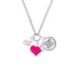 thumbnail image 2 of Delight Jewelry Silvertone Squirrel in Heart - Hot Pink Heart Nurse Strong Zoe Necklace, 2 of 4