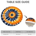 thumbnail image 6 of Orange Blue Tie Dye Mandala Pattern Round Fitted Tablecloth with Elastic Edge,Dining Table Cover Waterproof,Outdoor Round Tablecloth for Camping,Dining,Indoor and Outdoor, 6 of 7