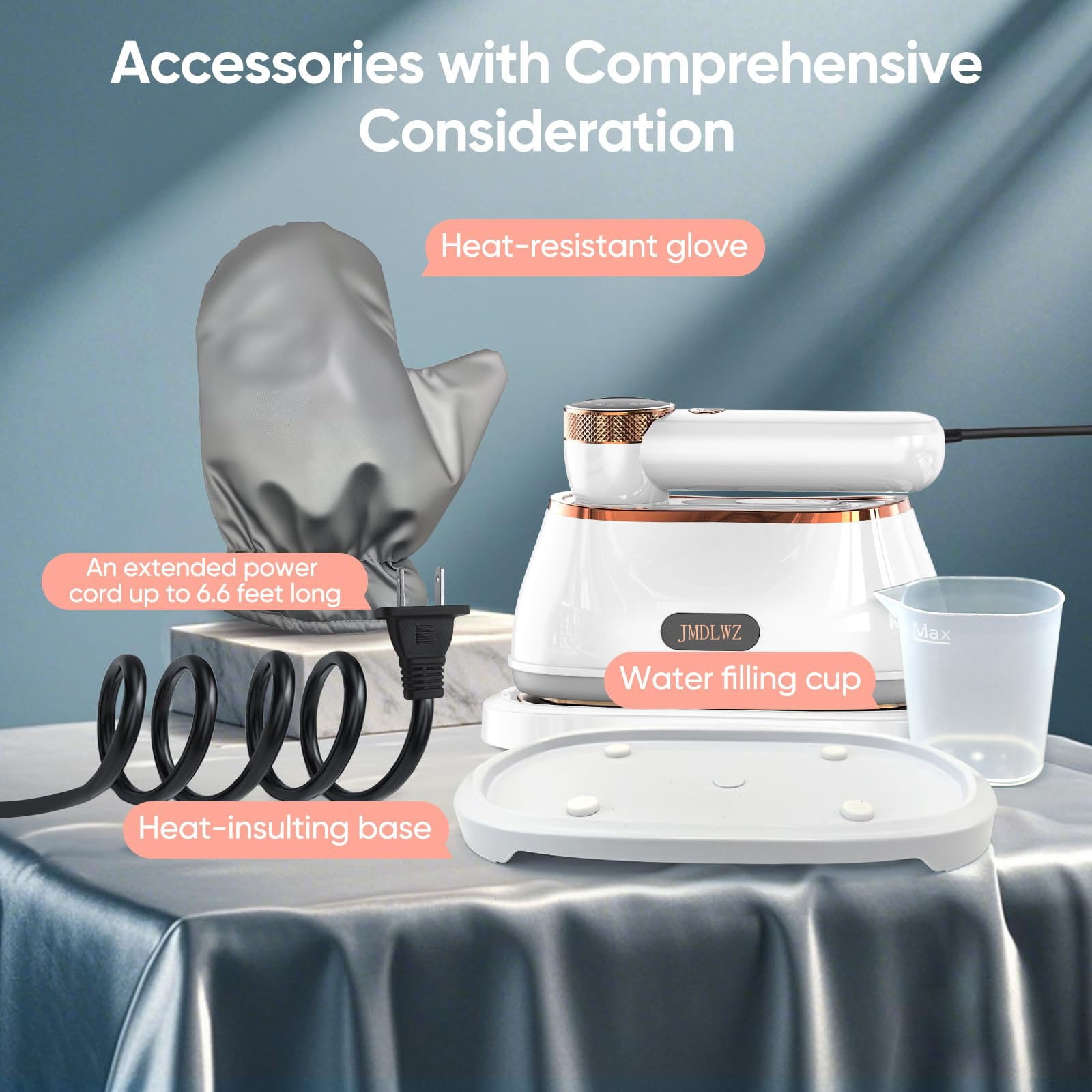 Travel Steamer Iron for Clothes Mini - Portable Ironing Machine Travel Small Size Portable Steamer Travel College Dorm Home Essentials Steamer for Clothes(White)