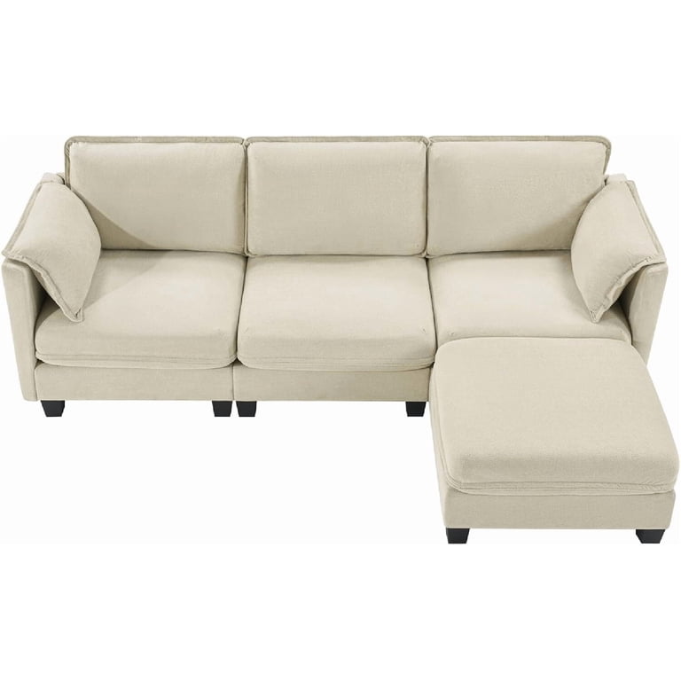 Howcool Cloud Modular Sectional Sofa, 93" L-Shaped, Beige photo 6