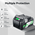 thumbnail image 6 of 2Pack 6.0Ah BSL36B18 18V/36V Replacement for Metabo HPT Multivolt Battery Tools, Compatible with BSL36A18, BSL36B18, 371751M, 372121M, Cordless Power Tool Battery, 6 of 7